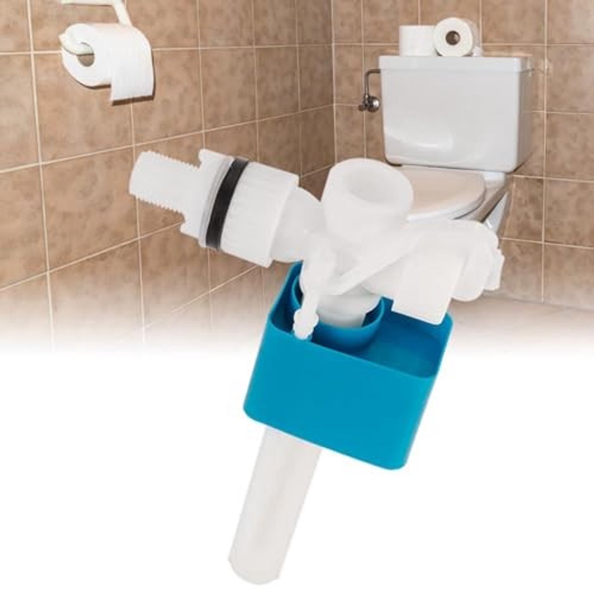 Dailygoods- Inlaatklep G 1,27 cm - Zijdelingse Inlaatklep - Messing/ABS - Horizontaal Inlaatventiel - Goede Afdichting - Totale Hoogte 245 mm - Toiletventiel