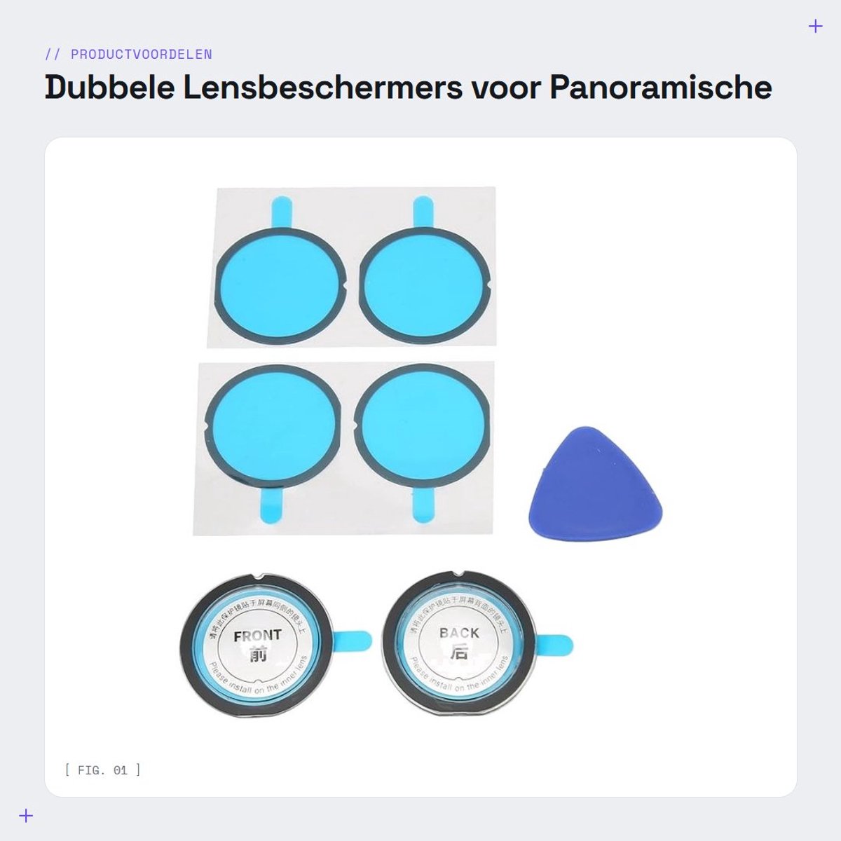 Dailygoods- Lensbeschermer Dual Lens Guards - Beschermhoes - Afneembare Lijmlensspiegel - Panoramische Camera - Nauwkeurige Pasvorm - Premium PC Materiaal - Cameralensbescherming