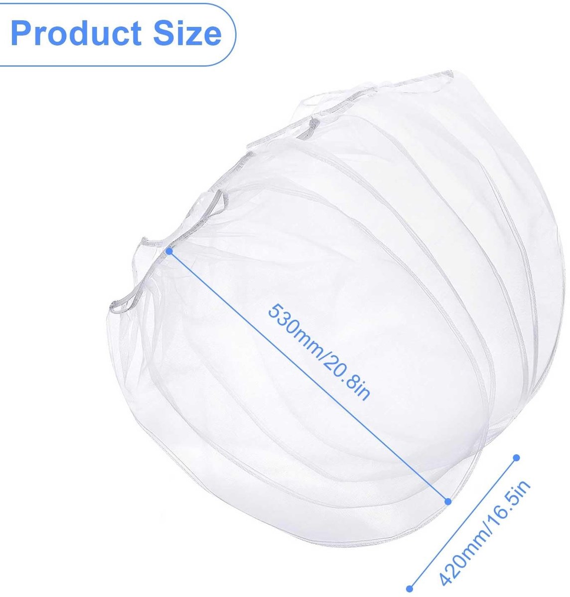 Dailygoods- Filterzak 5 Gallon - Fijnmazig Design - Elastische Opening - Herbruikbaar - Polyester - 530 x 420 mm - Zeef