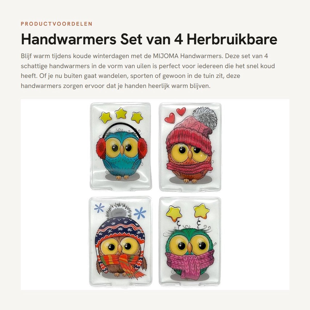 Dailygoods- Handwarmers herbruikbaar - Set van 4 - Zakwarmers - Vingerwarmers - Tot 55 °C - Huidvriendelijke kunststof hoes