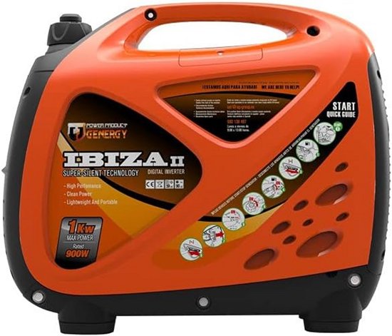 Inverter Aggregaat - Mobiele Stroombron - Stroomvoorziening Buiten - Automatische Olie Stop - 1000 Watt - Meerkleurig — afbeelding 2