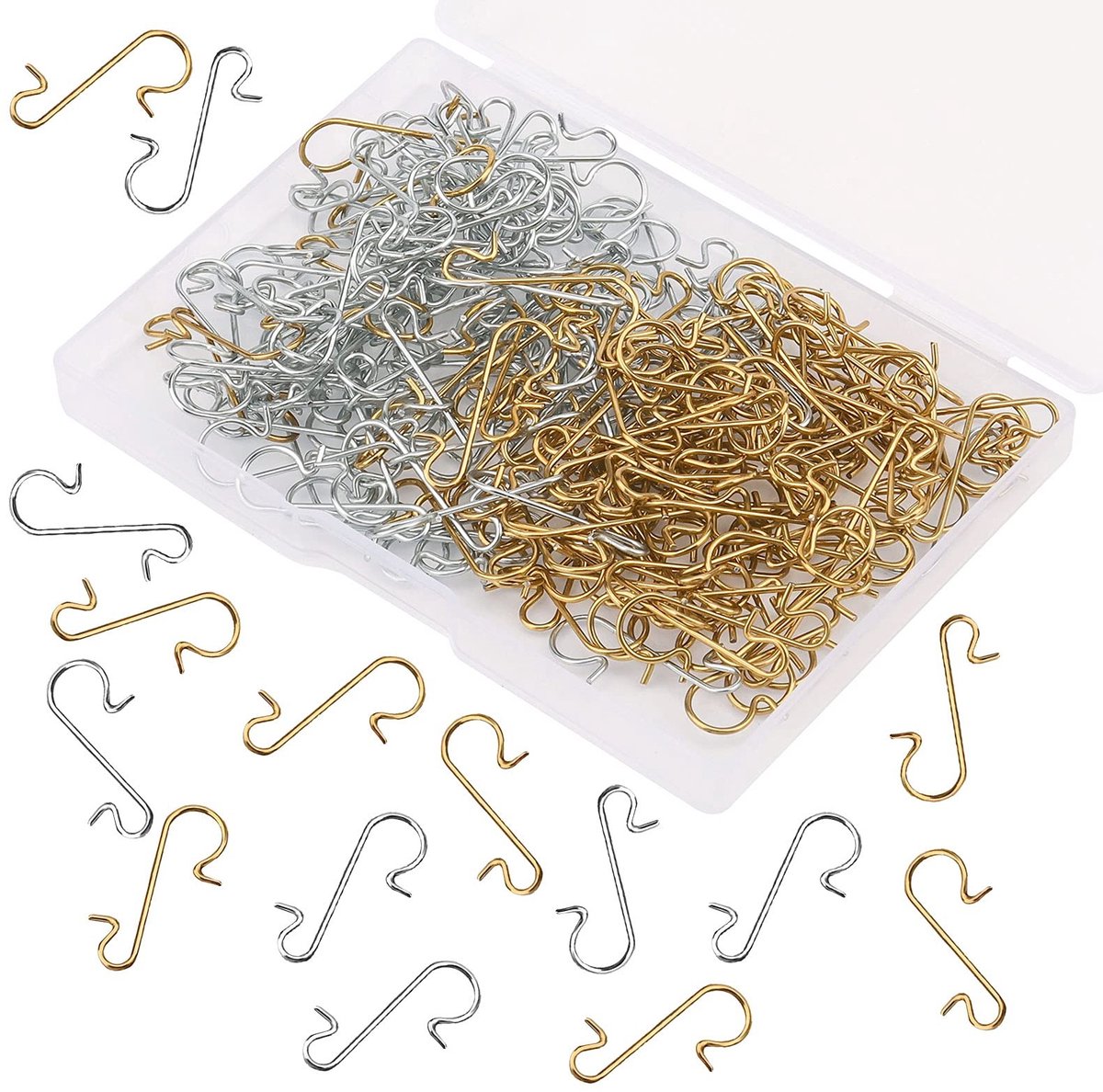 Dailygoods- Ornament Haken 200 Stuks - S-Vorm - Opbergdoos