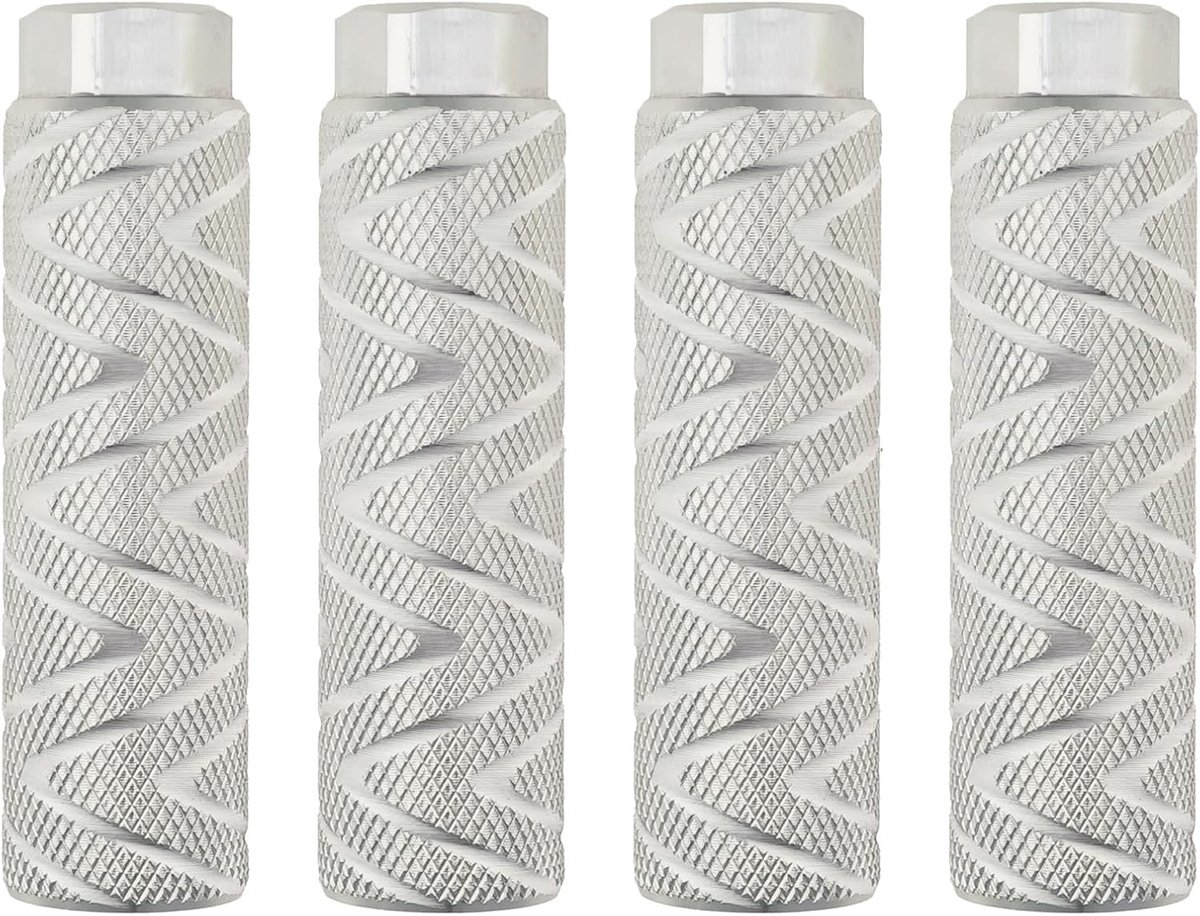 Fiets pinnen - Voetsteunen achter - Extra passagiers - Hoge sterkte aluminium - 100 x 28 mm - Zilver