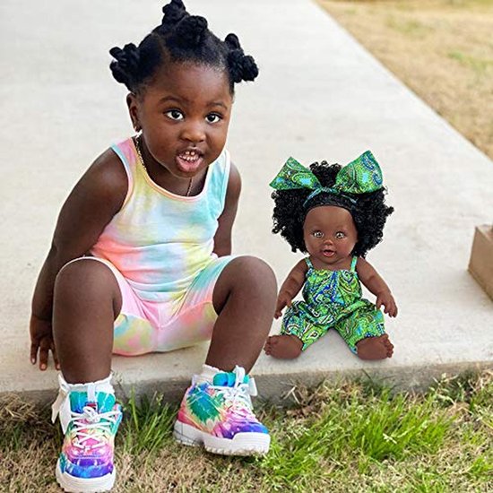 Zwarte pop 30,6 cm voor meisjes - Afrikaanse speelpop en het beste cadeau voor kinderen van Merkloos — afbeelding 5