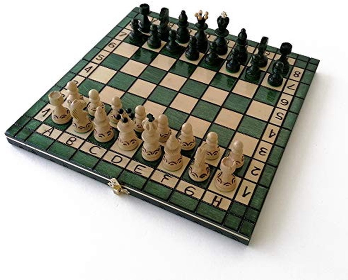 Schaakspel - Strategisch spel - Reis spel - Ambachtelijk hout - 315 x 315 cm - Groen