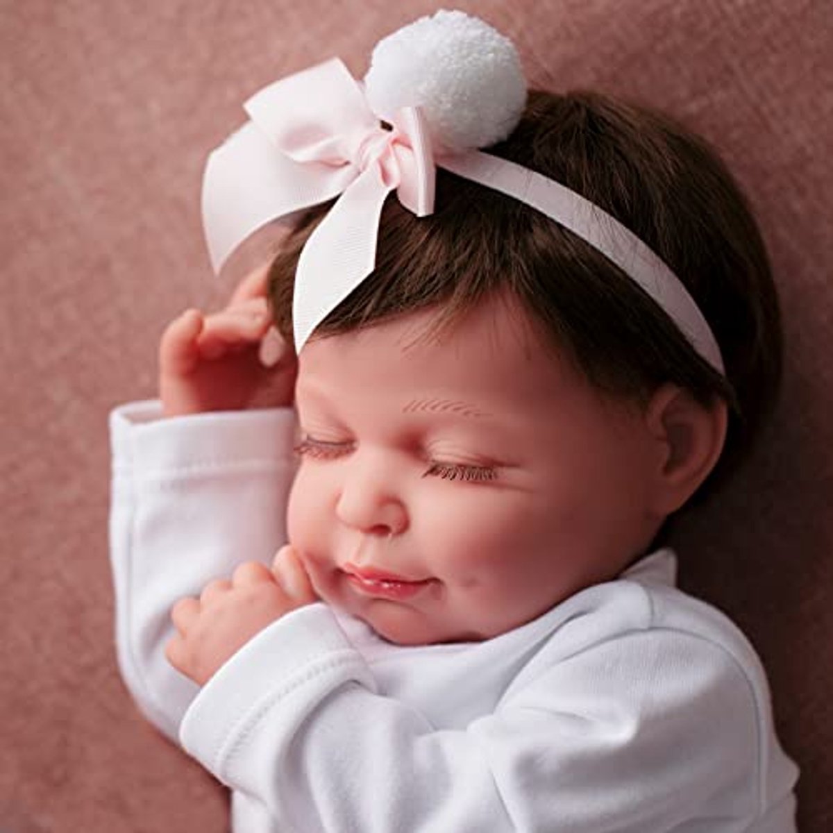 Reborn Baby Pop - Realistische Baby - Cadeau Geven - Vallend Hoofdeffect - 48 cm - Roze