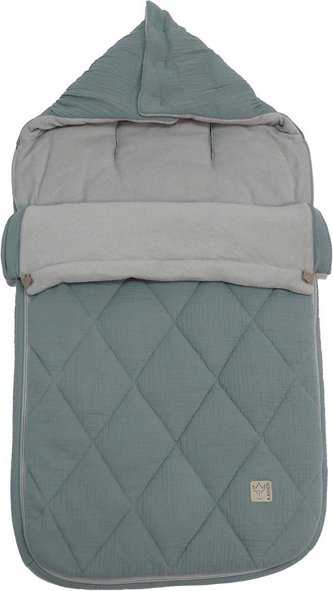 Zomer Voetenzak - Baby Slaapzak - Warme Dagen - Ademend Muslin - 90 cm - Groen