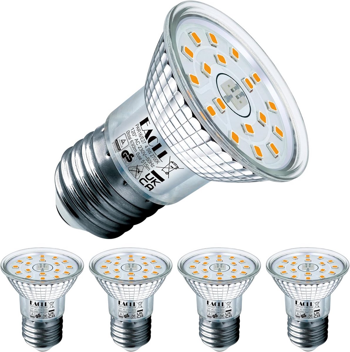 LED Lamp - Reflector Lamp - Binnenverlichting - Flikkervrij - 4 Stuks - Warm Wit