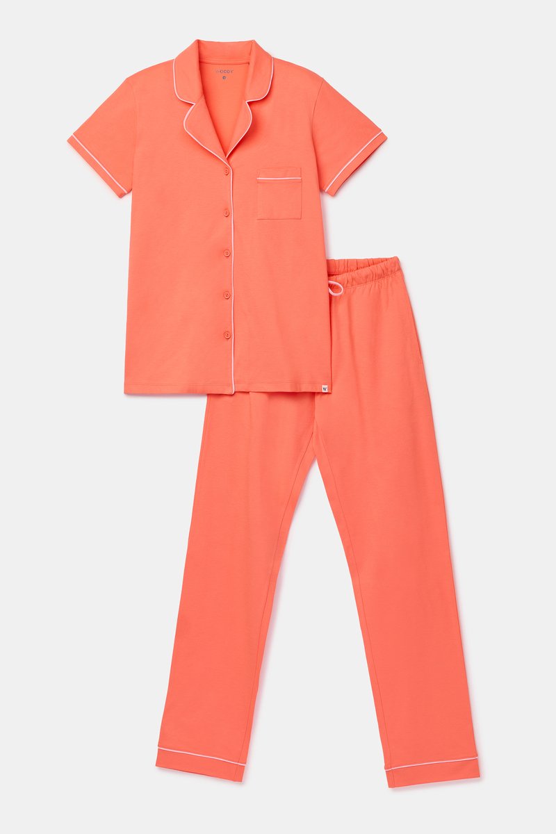 Woody Dames pyjama koraalrood