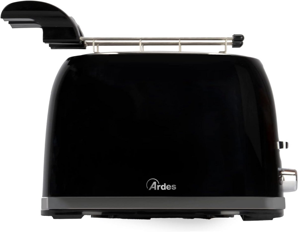 Broodrooster met tang Toastapparaat Ontbijt en Snacks 7 Roosterstanden 33 x 17.5 cm Zwart