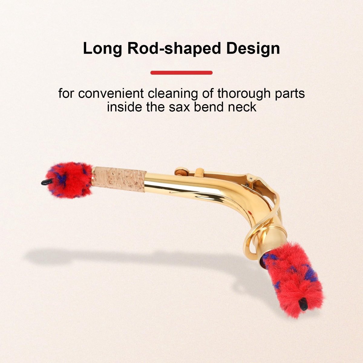 Dailygoods- Saxofoon Reiniging Flexibele Duurzaamheid - Wattenstaafje - Borstel - Katoen - Schone Nek - Robuust Ontwerp - Saxofoonborstel