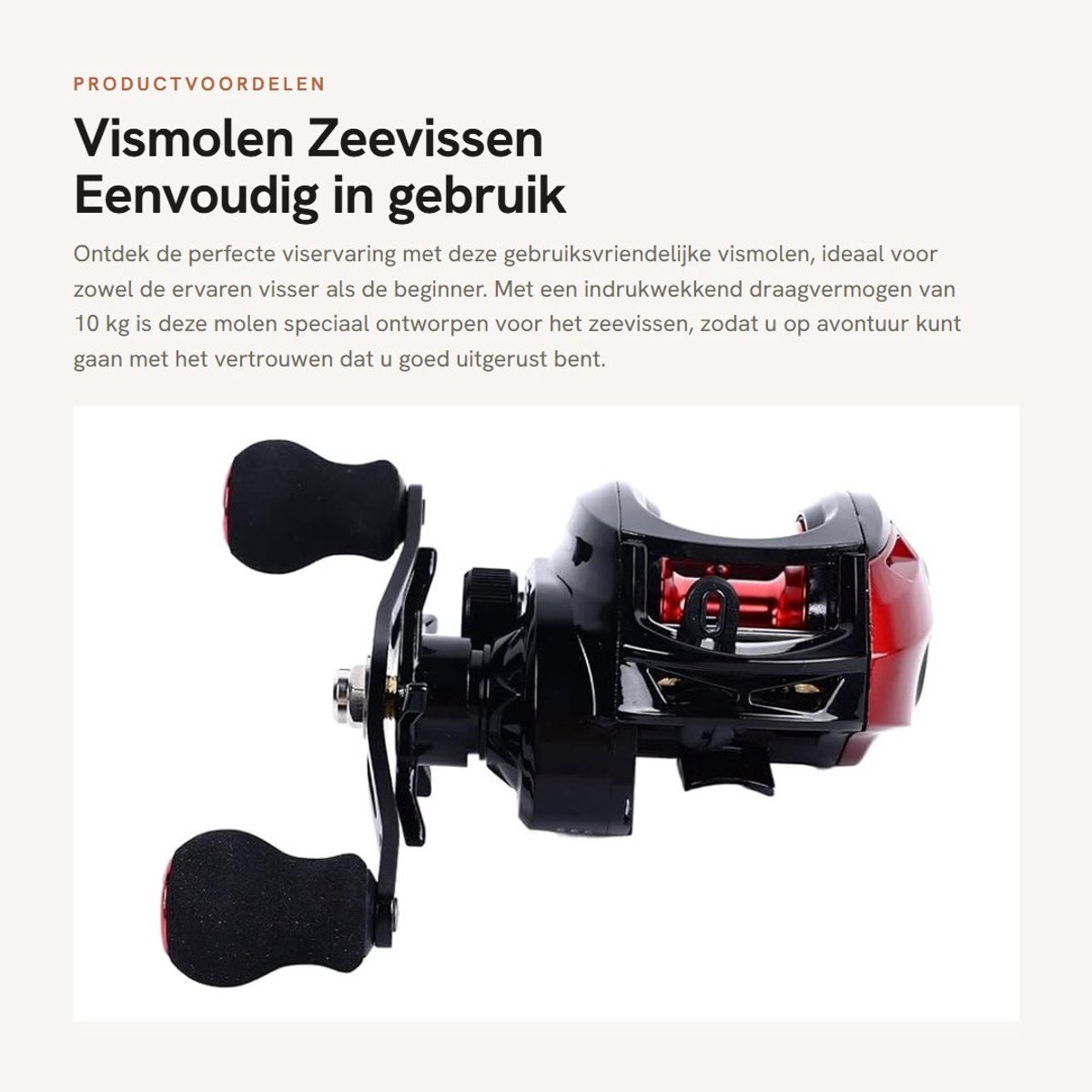 Dailygoods- Vismolen 10 Kg Draagvermogen - Zoutwaterwerpmolen - Rechtshandig - Explosiebestendige Lijn - Veiligheid - Comfortabele Viservaring - Visgerei