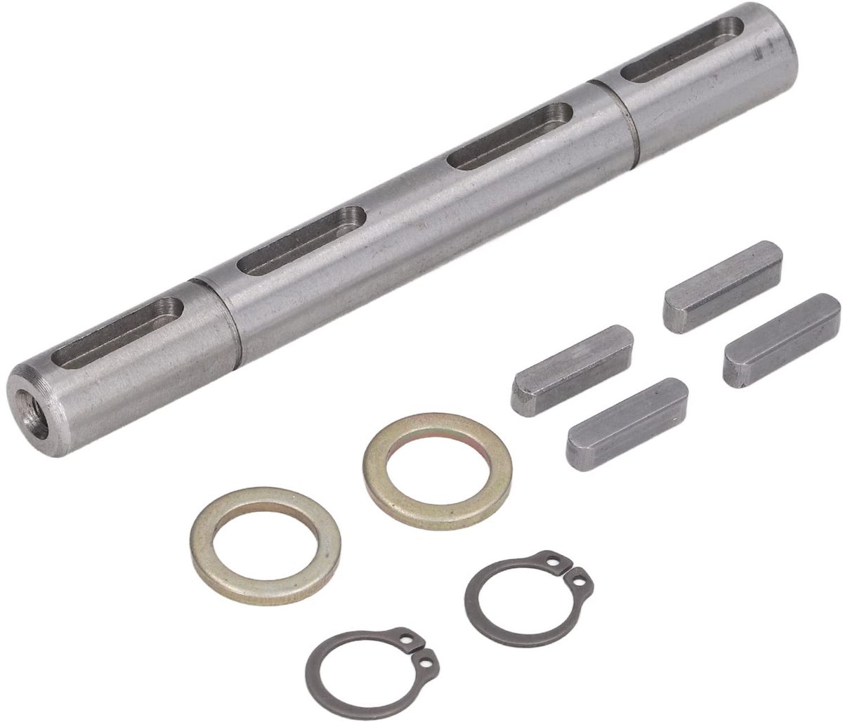 Dailygoods- Wormwiel Snelheidsreductiemiddel - Dubbele Uitgaande As - Gelegeerd Staal - Diameter 14 mm - Lengte 128 mm - Geschikt voor Stappenmotor - Reductiemiddel