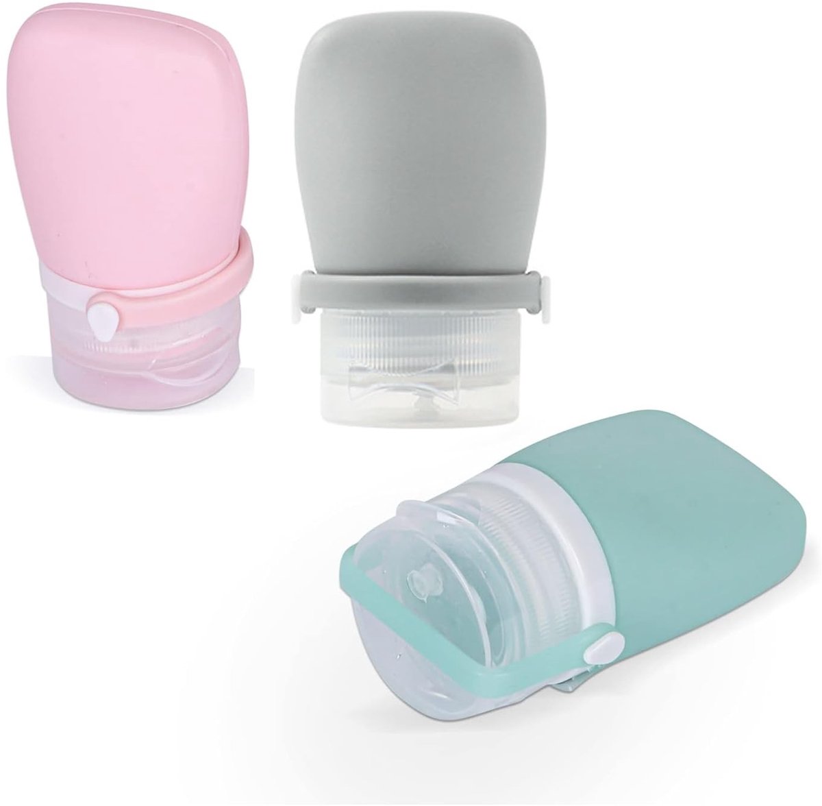 Dailygoods- Cosmetische Containers 3 Stuks - Siliconen Reisflessen - Lekvrije Toilettenset - Navulbare Knijpbare Houders - 30ml Vloeibare Opslag - Duurzaam en Herbruikbaar