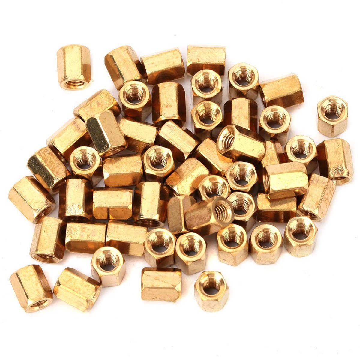 Dailygoods - 50 stuks M3 - Messing afstandhouder - Duurzaam en praktisch - Holle dubbele doorgang - Voor printplaten - Geschikt voor elektronica - 6 mm