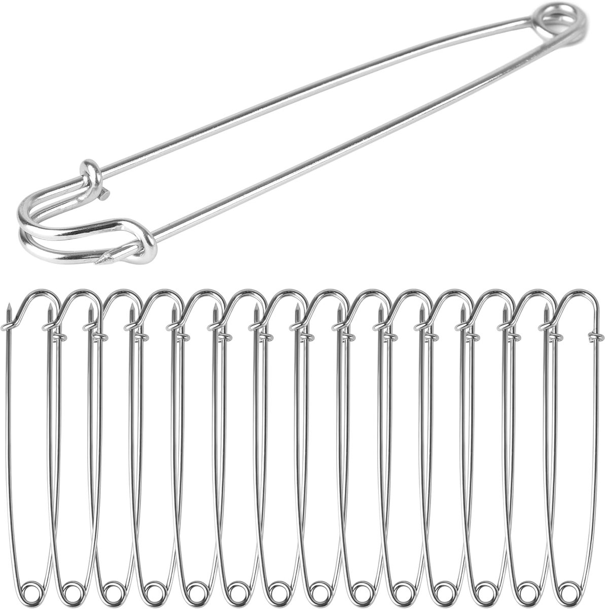 Veiligheidsspelden - Grote pinnen - Klusjes en projecten - Vergrendelingsmechanisme - 15 stuks 102 cm - Zwart