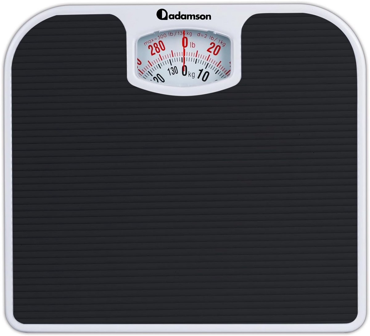 Analoge Weegschaal - Lichaamsweegschaal - Gewicht Monitoren - Geen Batterijen Nodig - Tot 136 kg - Zwart