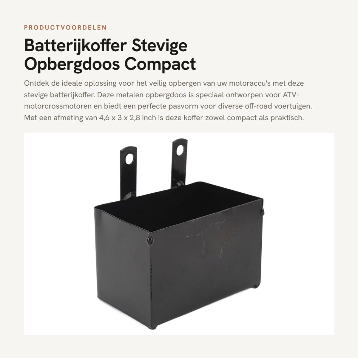 Dailygoody - Batterijkoffer - Stevige Opbergdoos - Compact en Duurzaam - 4,6 x 3 x 2,8 Inch - Geschikt voor ATV-motorcrossmotor - Accudoos voor Off-ro...