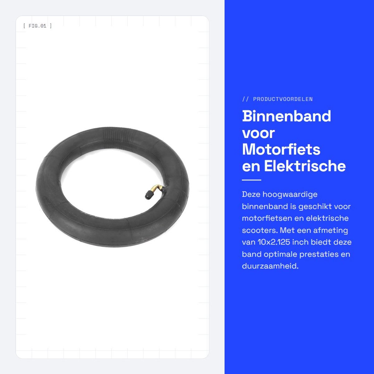 Binnenband Scooter - Reserveband Band - Vervoer Onderhoud - Directe Pasvorm - 10x2.125 Inch - Zwart