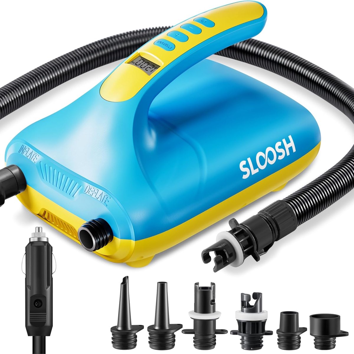 Elektrische Luchtpomp - Hoge Druk Pomp - Watersport Opblazen - 20 PSI Capaciteit - 265 cm - Blauw Geel