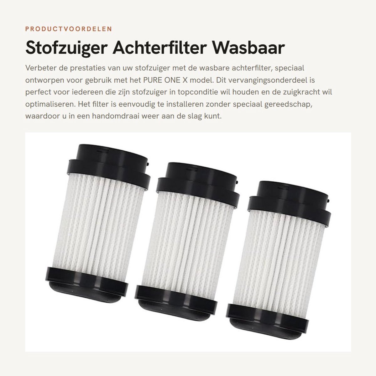 Dailygoods- Achterfilter Wasbaar - Stofzuigerfilter - Vervangend Onderdeel - Accessoire - Eenvoudig te Vervangen - Verbeterde Efficiëntie
