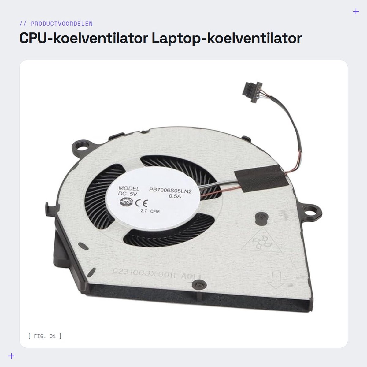 Dailygoods - CPU-koelventilator - Laptop-koelventilator - Lichtgewicht en duurzaam - Compact formaat - 4-pins voeding - Efficiënt koelen - Geschikt vo...