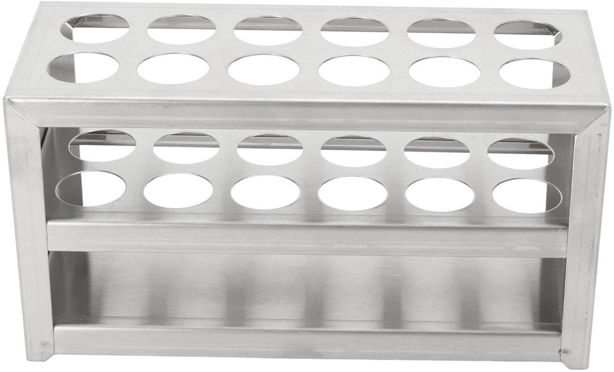 Dailygoods - Roestvrij Stalen Reageerbuisrek met 12 Gaten voor Laboratoriumgebruik