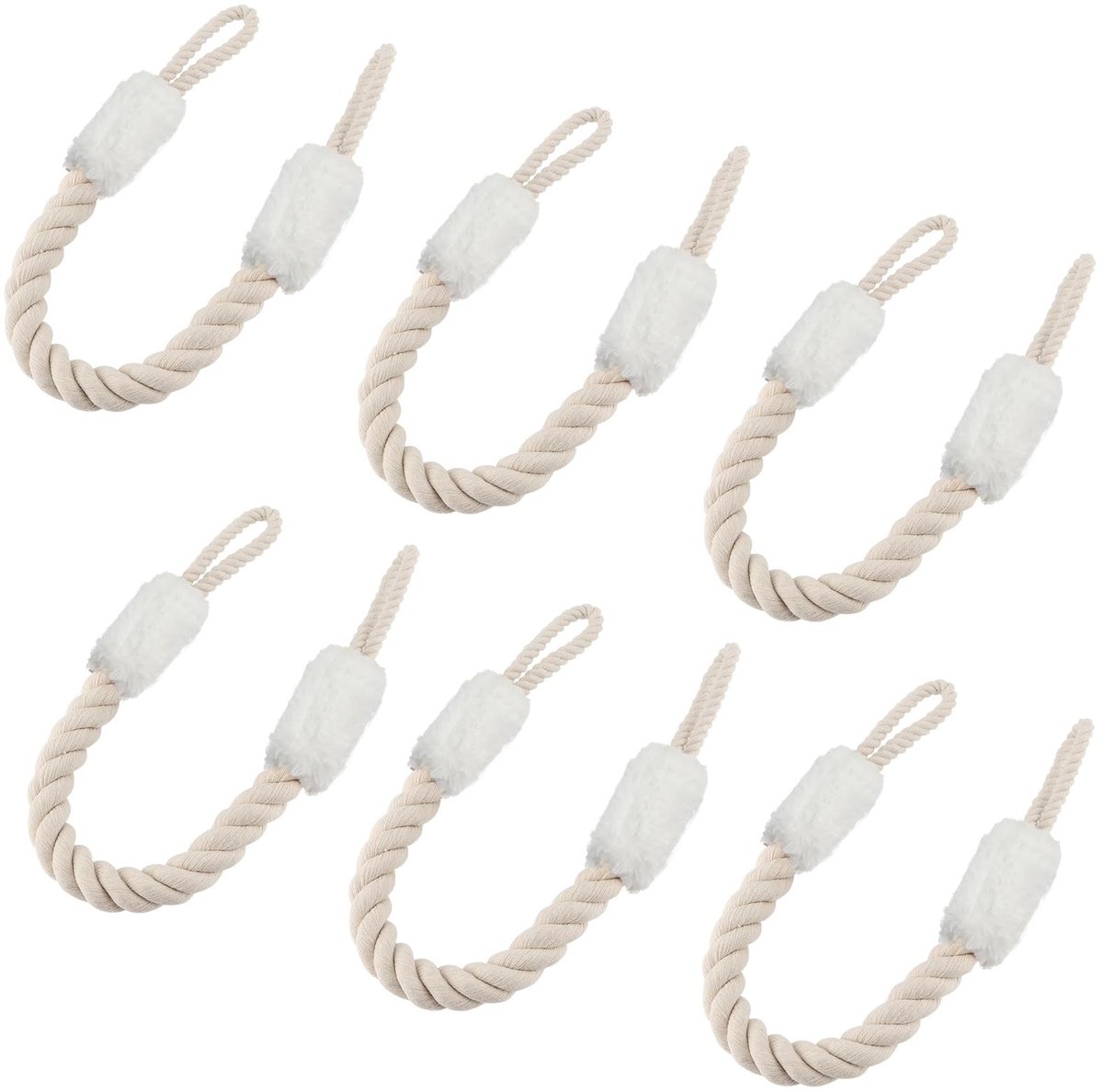Dailygoods- Deurkoord 60 cm - Klembescherming - Binnendeuren/Schuifdeuren - Gordijnbinder - Wit - Zacht/Duurzaam - Deurbeschermer