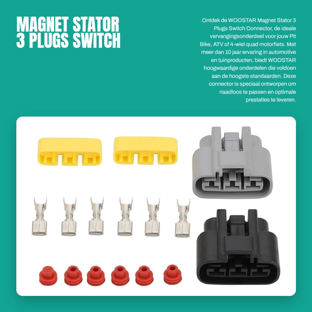 Dailygoods- Stator 3 Plugs - Vervangingsconnector - Motorfiets Accessoires - ATV - Pit Bike - Hoogwaardige Kwaliteit