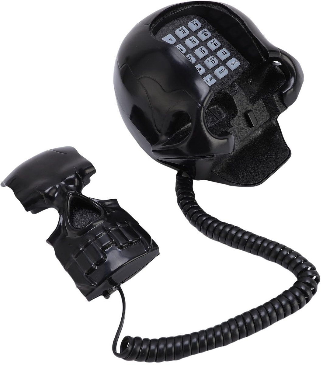 Dailygoods- Vaste Telefoon - Uniek Schedelontwerp - Kristalhelder Geluid - Multifunctioneel - Retro Desktop - Voor Kantoor/Huis Decor - Draadtelefoon
