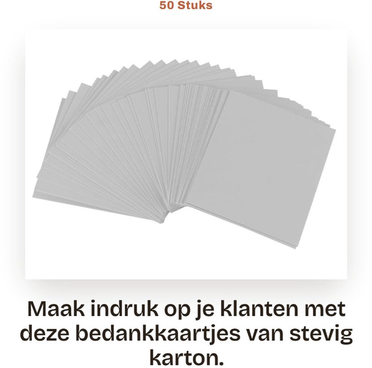 Dailygoods- Bedankkaartjes 50 Stuks - Mini Kaartjes - Visitekaartjes - Karton - Klantwaardering - 8,8 x 7,6 cm - Dankkaartjes