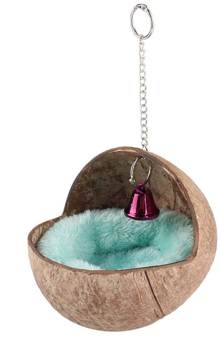 Dailygoods- Vogelnest Natuurlijk Kokosnoot - Schommel - Matras - Decoratie - Veilig en Niet Giftig - Warm voor Kleine Dieren - Vogelhuisje