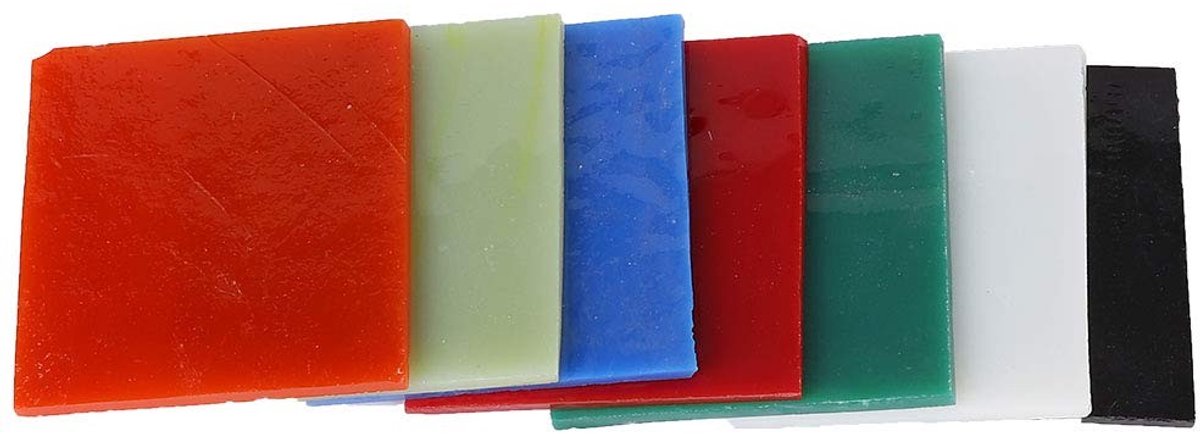 Dailygoods- Glasplaat Set van 7 Stuks - Kleurrijke Glasplaten - Decoratie voor Mozaïekprojecten - Geschikt voor Magnetron - Verpakt met Spons - Elegante Kleuren - Kunstglas