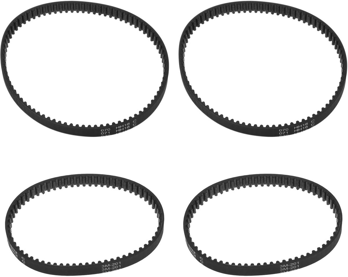 Dailygoods- Aandrijfriemen Set - Compatibel met Bissell ProHeat 2X Revolution Pet Pro - 4 Stuks - Duurzaam Rubber - Lange Levensduur - Vervangingsriemen - Stofzuigerriemen
