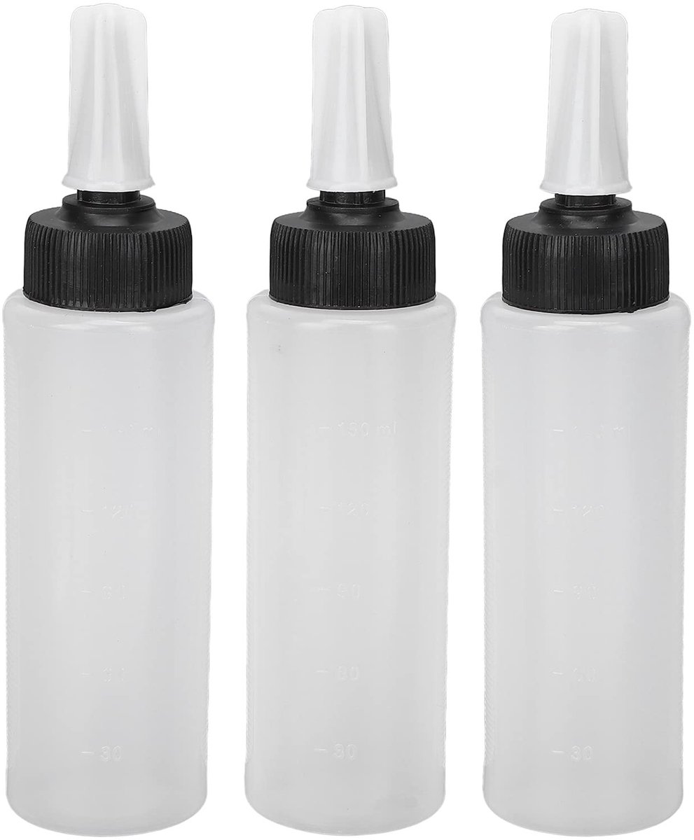 Dailygoods- Haarapplicatorfles Duurzaam - Hervulbare Knijpfles - Shampoo Applicatorfles - Professionele Tipkop - 3 Stuks - Hoogwaardig ABS-plastic - Fles