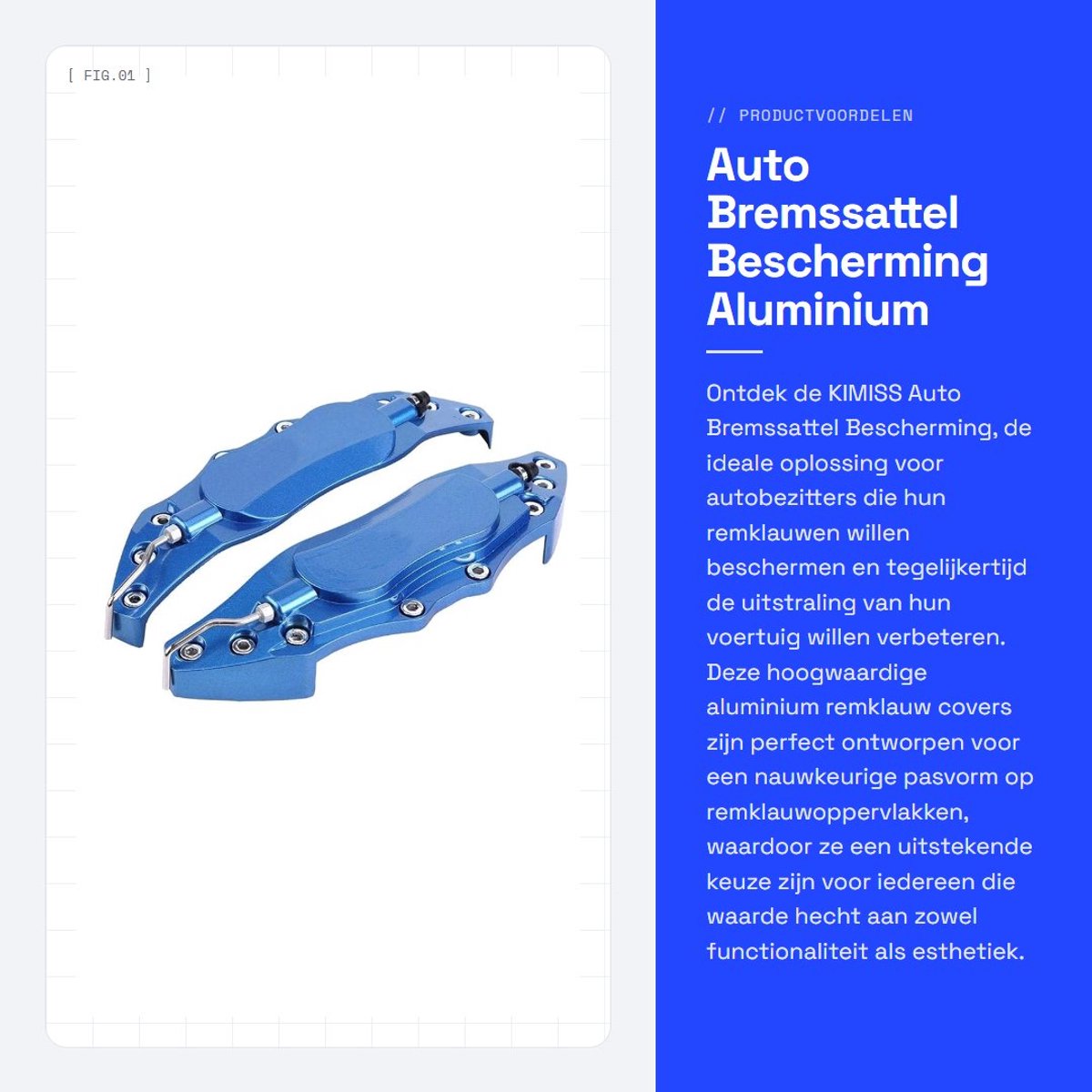Dailygoods- Bremssattel Bescherming - Aluminium Dekking - 1 Paar - Geschikt voor 16"/17" Wielnaaf - Duurzaam - Eenvoudig te Installeren - Remklauwkap