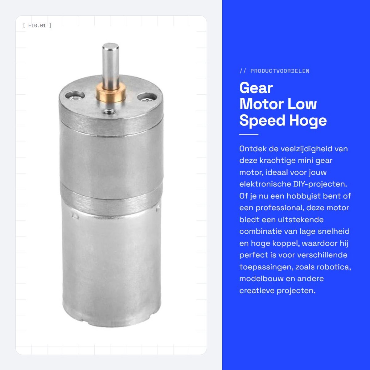 Dailygoods - Gear Motor - Low Speed - Hoge Torque - Mini Gear Motor - 12V - Perfect voor Elektronische DIY Projecten - 5-1000RPM