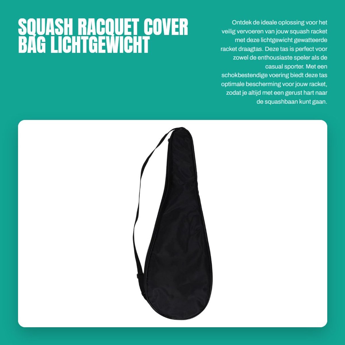Dailygoods- Racket Draagtas Lichtgewicht - Schokbestendig Katoen - Verstelbare Schouderriem - 1680D Oxford-Stof - Scheurbestendig - 71cm Lengte - Racket Tas