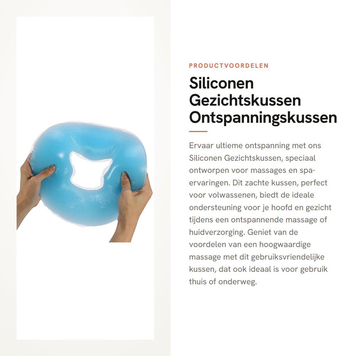 Dailygoods- Gezichtskussen Zacht Siliconen - Massagekussen - Ontspanningskussen - Hoofdsteun - Draagbaar - Ideaal voor Schoonheidsbed - Hoofdkussen