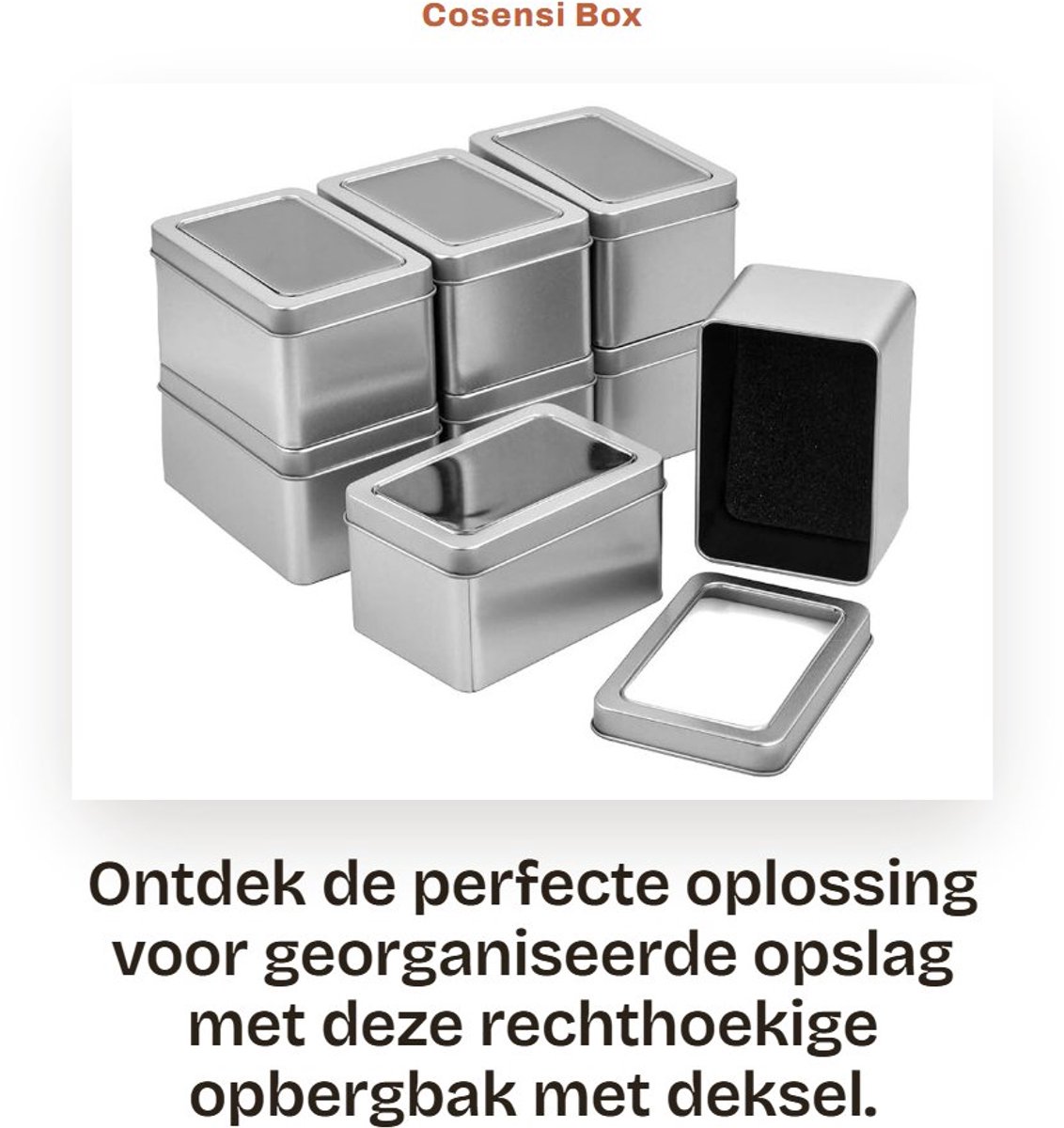 Dailygoods- Opbergdoos met deksel - Opbergdozen - Mini - Rectangular - 8 stuks - 11 x 7,5 x 6 cm - Duurzaam materiaal