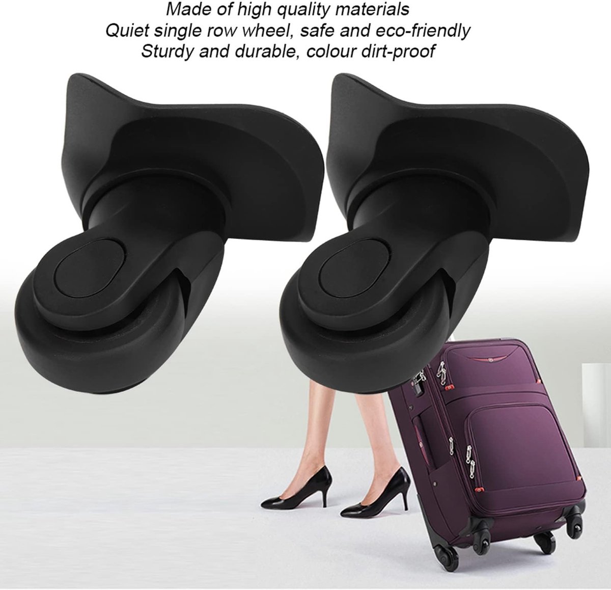 Dailygoods- Bagagewiel Universeel - Reservewiel - Transportwiel - Slijtvast - Eenvoudig te installeren - Geschikt voor koffers - Kofferwiel