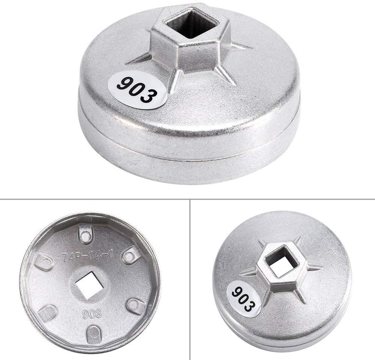 Dailygoods- Oliefiltersleutel 74 mm 14 groeven - Aluminiumlegering - Geschikt voor Sprinter - Voor patroonstijl en spin-off filters - Ideaal voor thuisgebruik - Stevig ontwerp - Filtersleutel