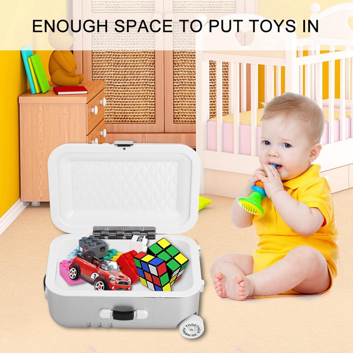 Dailygoods- Kinderkoffer Stevig en Duurzaam - Speelgoedkist - Mini-bagagebox - Veilig en Milieuvriendelijk - Perfect Cadeau - Hoogwaardig Kunststof - Speelgoedkoffer