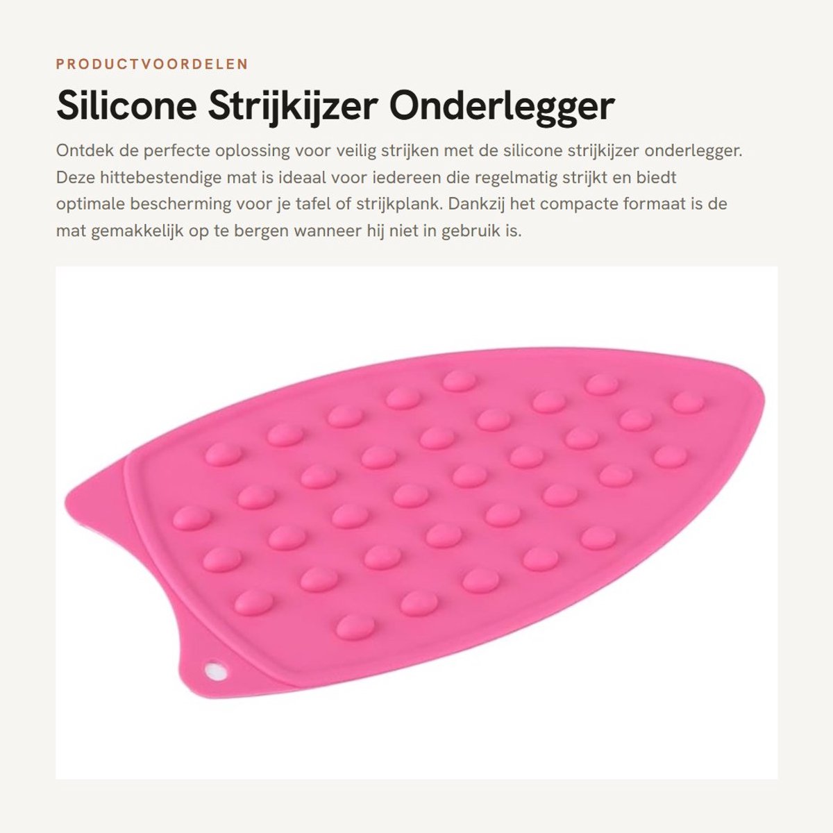 Dailygoods- Strijkmat Hittebestendig - Antislip - Siliconen - Compact - Onderlegger - Ophanggat voor Opslag