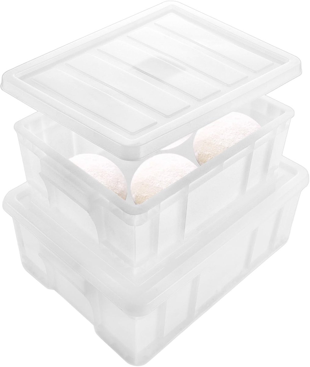 Dailygoods- Pizzaballenbox 2 stuks - Opvouwbare Gaarbox - Fermentatiebox voor Pizzadeeg - Voedselveilige Deegballenbox - 25 x 30 cm / 40 x 30 cm - Hoogwaardig PE-materiaal - Deegbox