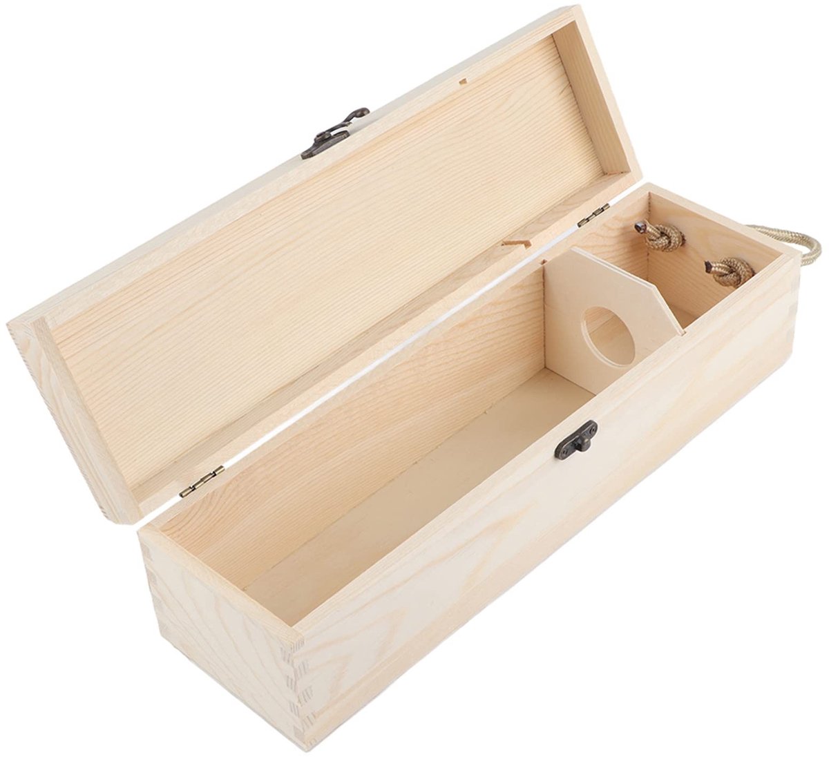 Dailygoods- Wijnbox Hout - Wijnverpakking - Cadeauverpakking Wijnfles - Houder - Enkelvoudige Fles - Duurzaam Materiaal