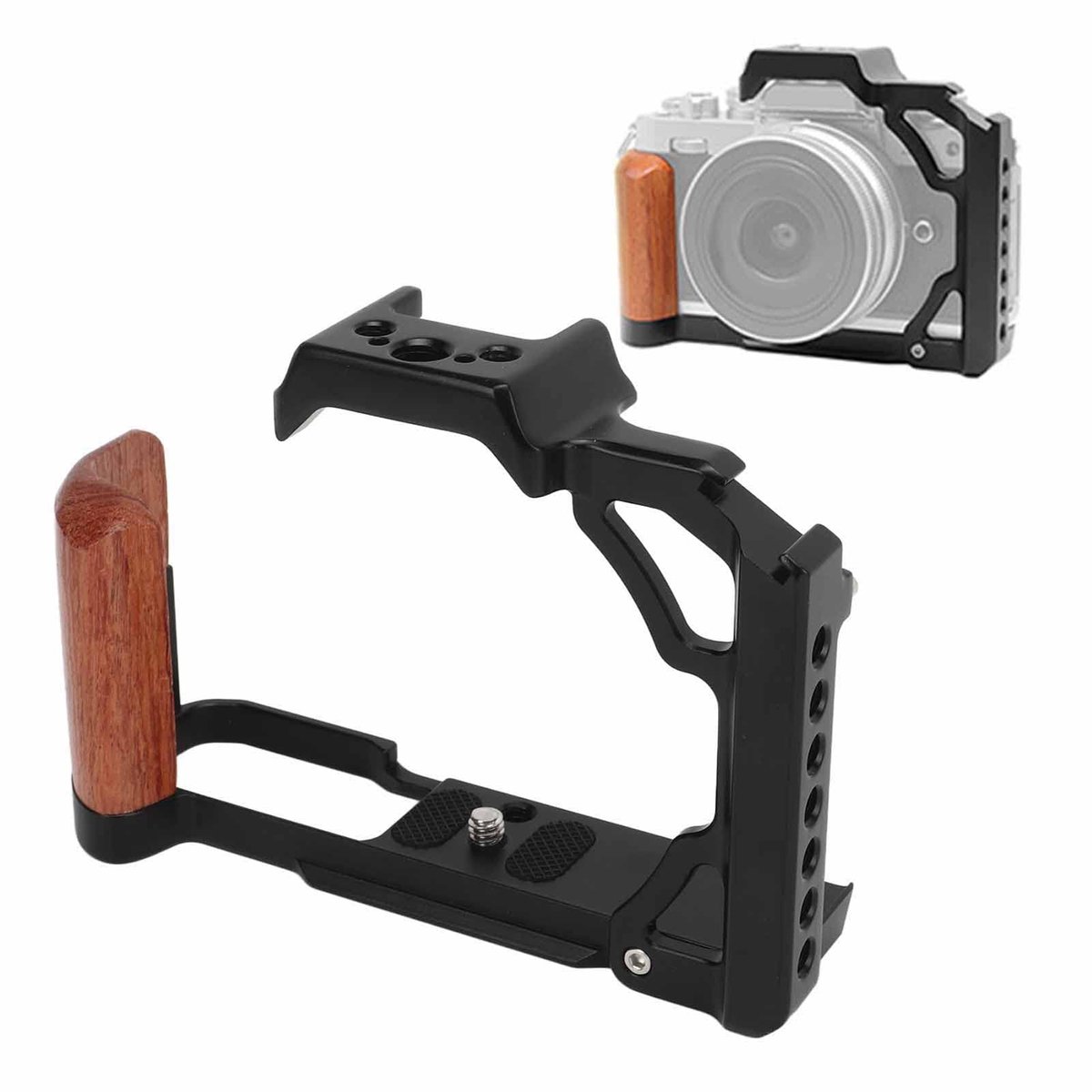 Dailygoods - Camerakooi - Verticaal Fotograferende Camerakooi - Houten Handvat - Lichtgewicht Aluminium - Professioneel Gebruik