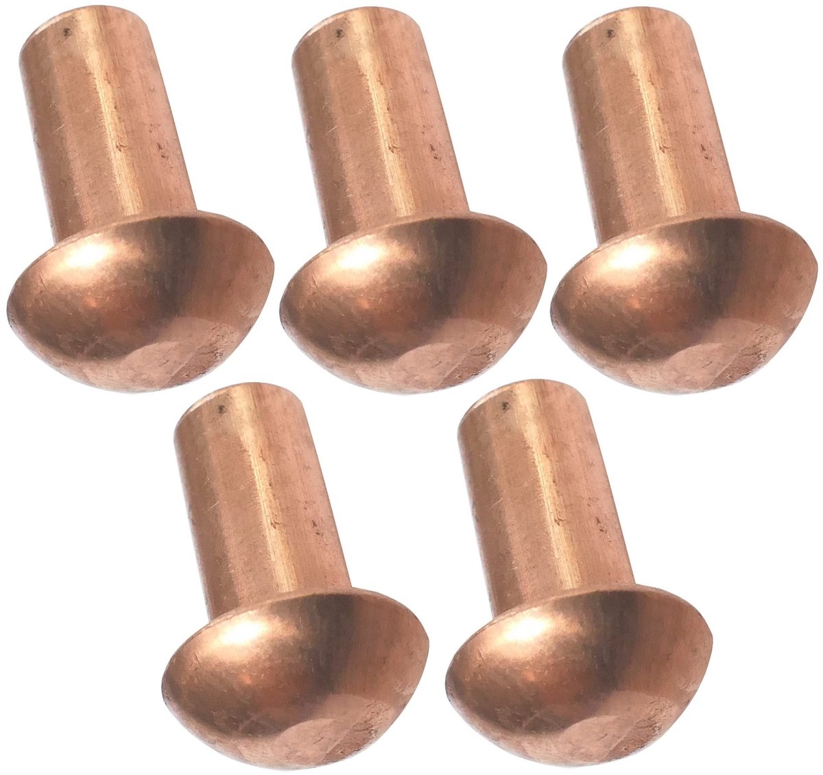 Dailygoods- Klinknagel Set 5-delig - Koper Ø5x10mm - Halfronde Kop - Klinknageltang - Klinknagels voor Leer - DIN 660 - Schokbestendig