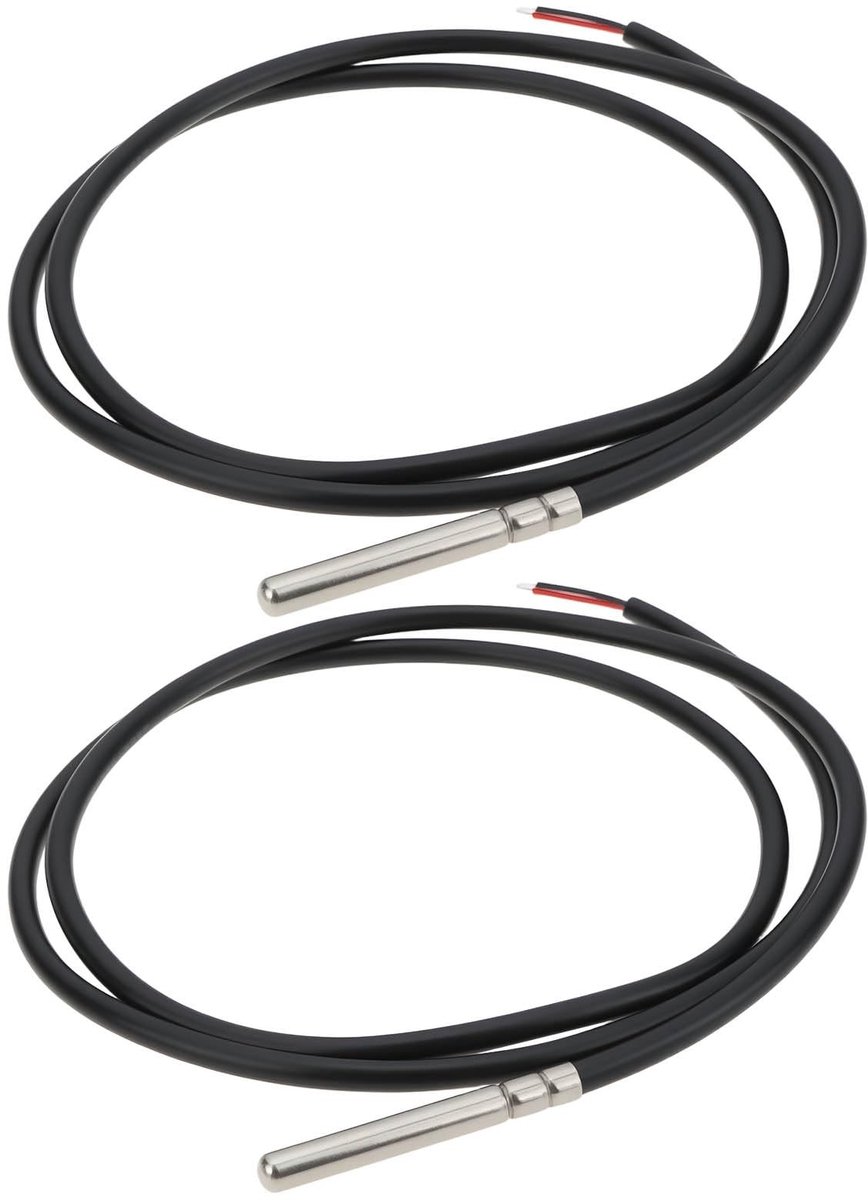 Dailygoods- Temperatuursensor - Meetbereik -35 °C tot +105 °C - 2 Stks - Siliconen Kabel - Tweedraads - Geschikt voor Huishoudelijke Apparaten - Temperatuursonde