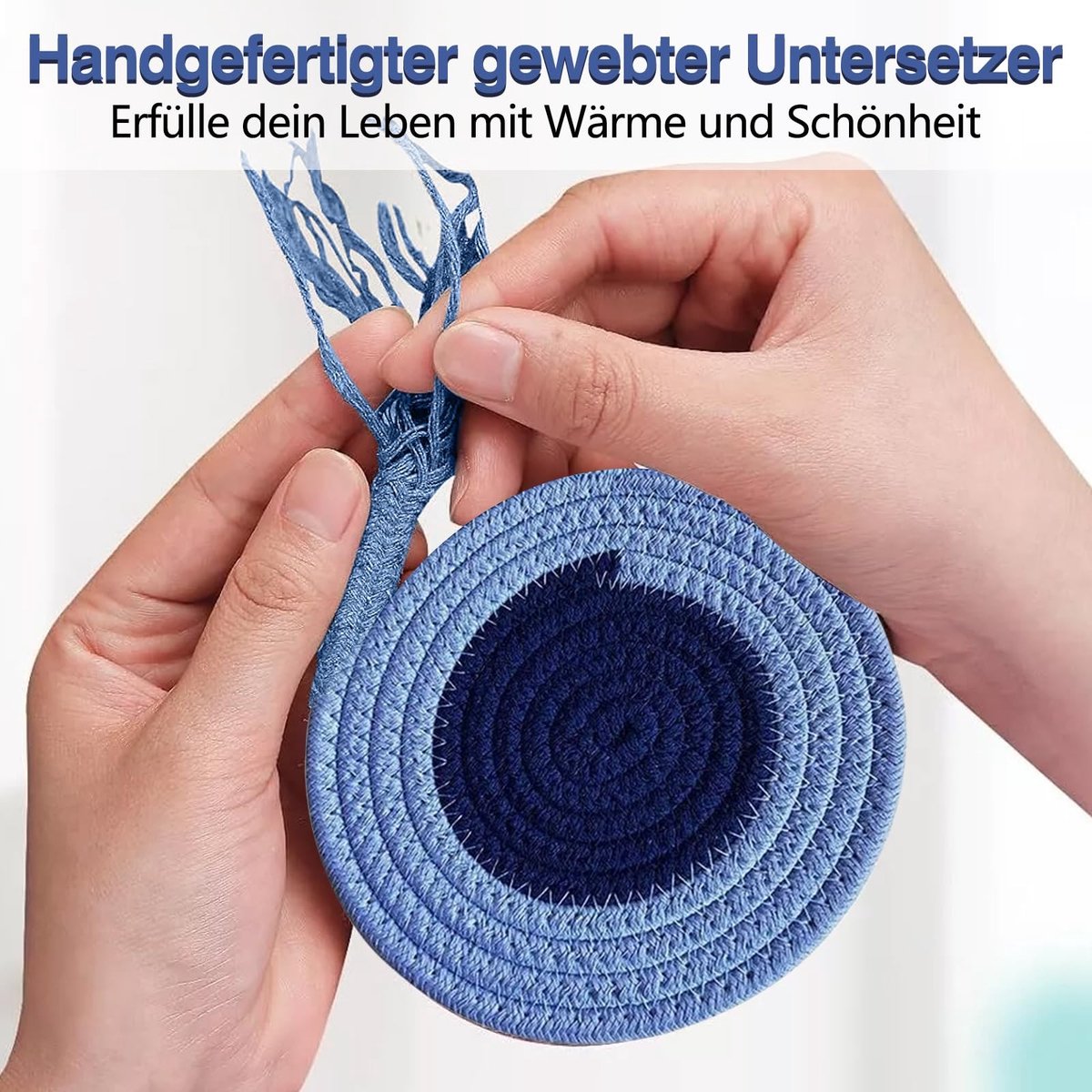 Dailygoods- Panonderzetter Hittebestendig - Antislip Onderzetter - Katoenen Placemat - Rond 18 cm - Afwasbaar - Bescherming tegen Hitteschade